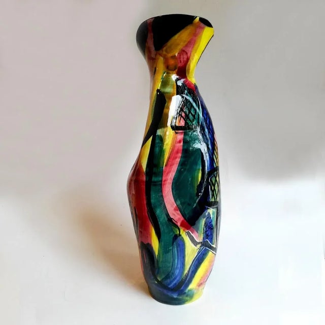 Mid-Century Italian Ceramic Vase from Titano R.S.M. For Sale - Image 3 of 14