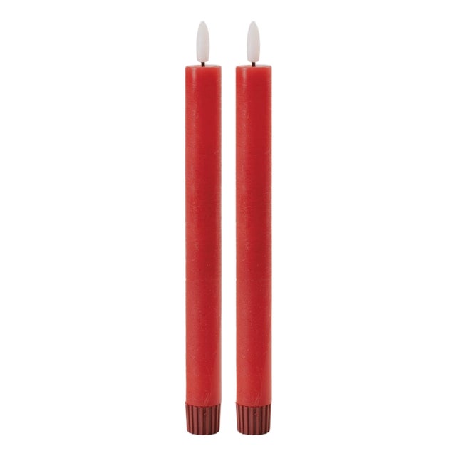 FIA Wick Red Taper Candle (Set of 2) For Sale