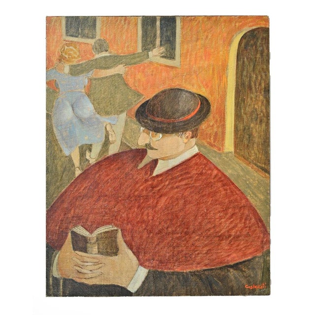 Alberto Gallerati, On the Bad Road, Oil Painting, 1980s For Sale - Image 4 of 6