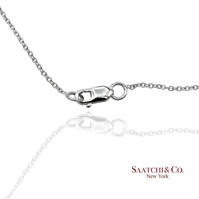 Metal 18k(750) White Gold Natural Amethyst Pendant Necklace With Chain For Sale - Image 7 of 10