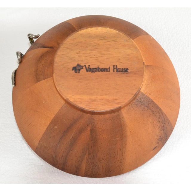 Wood Vagabond House Acacia Wood Sea Life Octopus Salad Bowl For Sale - Image 7 of 9