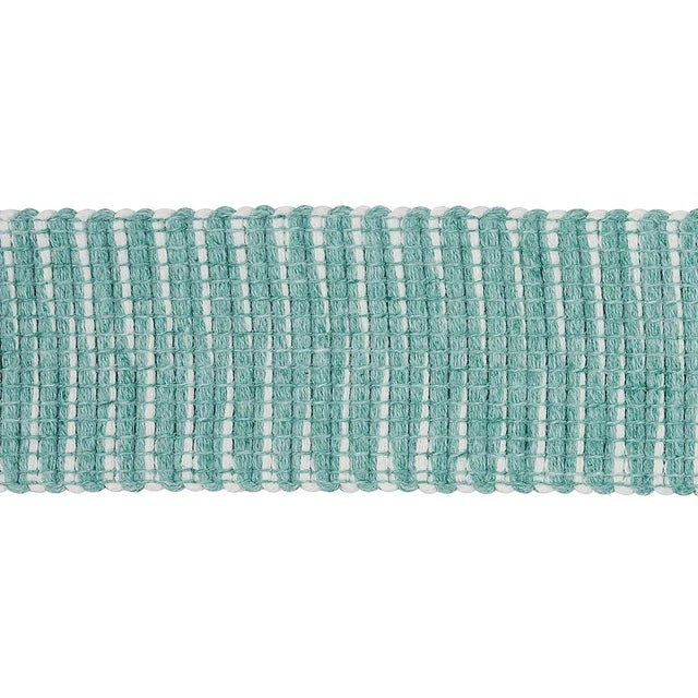 Schumacher Sample - Schumacher Pierce Tape Indoor/Outdoor in Aqua For Sale - Image 4 of 4