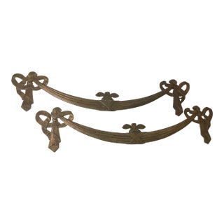 Pair of Early 20th Century Decorative Louis XVI Swag Design Bronze or Brass Relief Ormolu For Sale