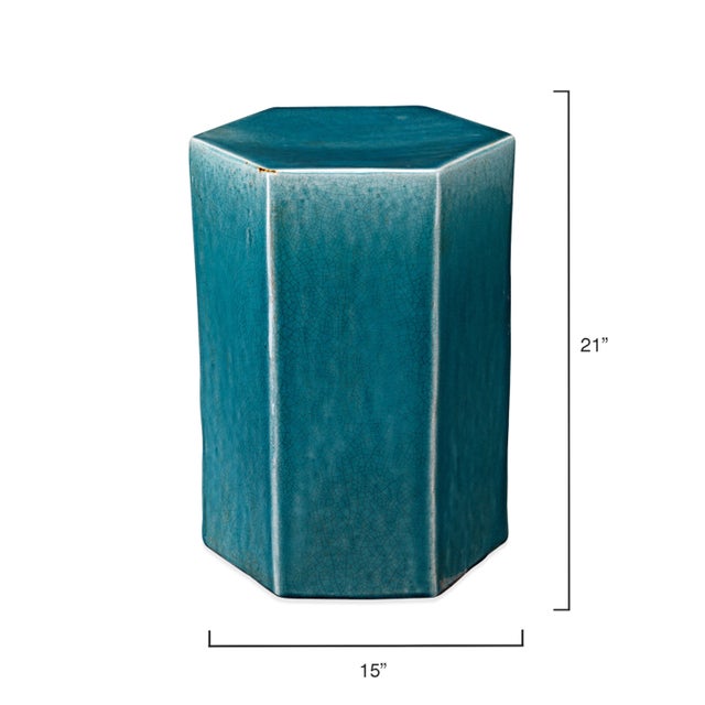 Jamie Young Jamie Young Porto Side Table in Sky Blue, Large For Sale - Image 4 of 11