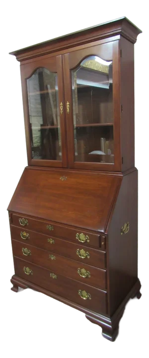 Late 20th Century John Hancock Henkel Harris Secretary Desk Mahogany Secret Compartment