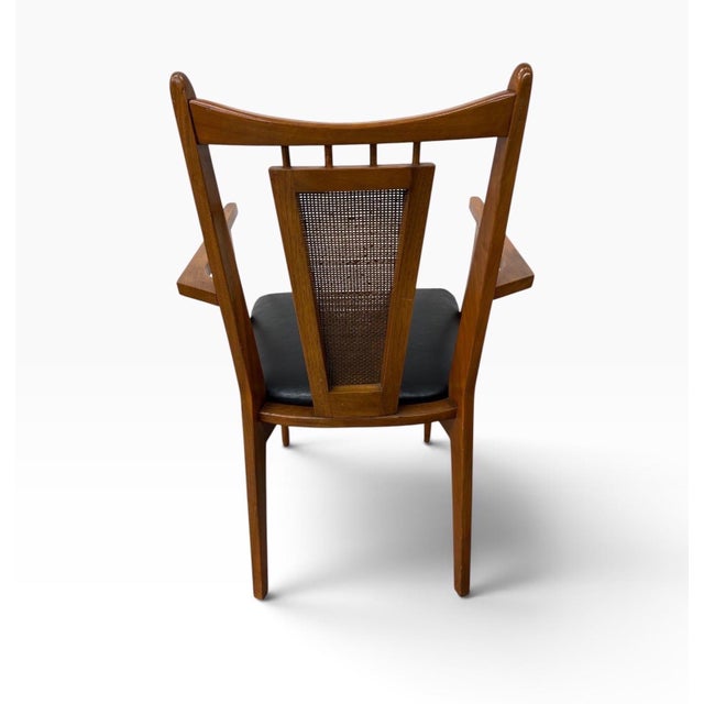 Mid-Century Modern Walnut Cane Back Dining Chairs - Set of 6 For Sale - Image 9 of 9