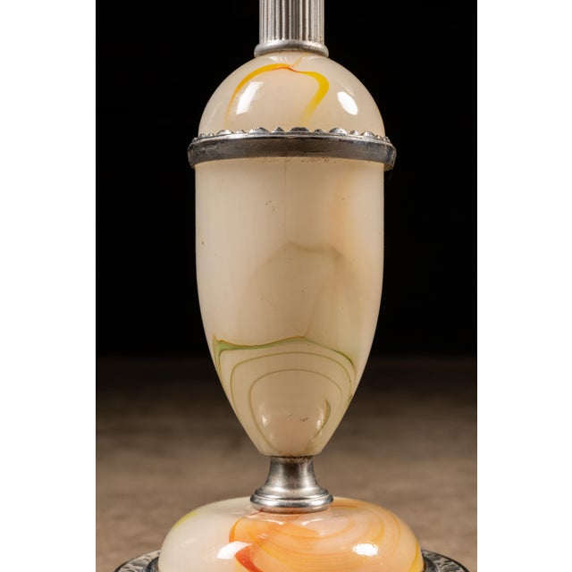 Chrome Vintage Chrome Airplane Smoking Stand With Marbled Glass Lamp Base For Sale - Image 8 of 9