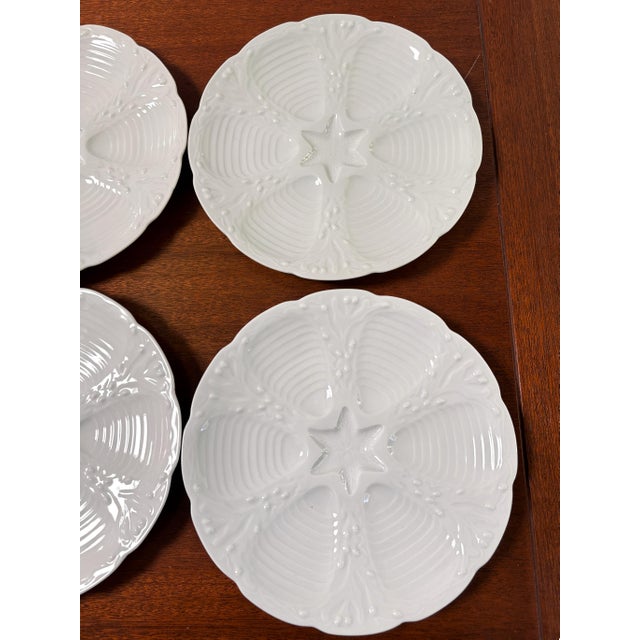 French Vintage Dansk French Porcelain Oyster Plates - Set of 4 For Sale - Image 3 of 7