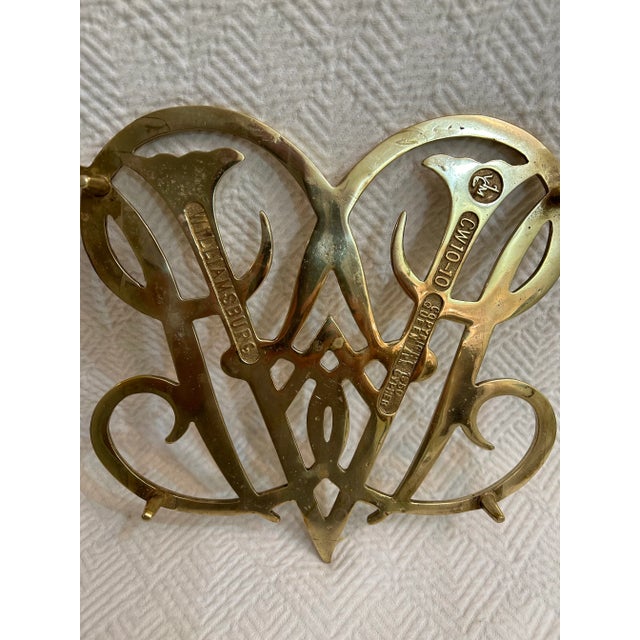 American 1970’s Virginia Metal Crafters Williamsburg Queen Anne Solid Brass Trivet For Sale - Image 3 of 8