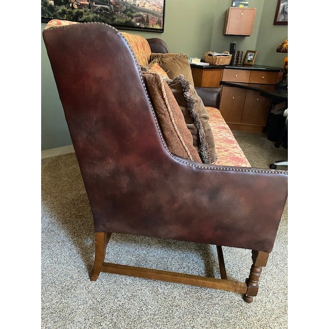 Textile Reproduction Tuscany Style Hand Carved Open Leg Sofa Attributed to Century Furniture For Sale - Image 7 of 10
