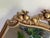 Mid 20th Century Gold Giltwood Style Beveled Glass Mirror With Pomegranate Fruit Basket Top For Sale - Image 5 of 9