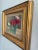 Vintage Signed Original Oil on Board Still Life Red, Pink & White Carnations in Blue Glass Vase For Sale - Image 4 of 15