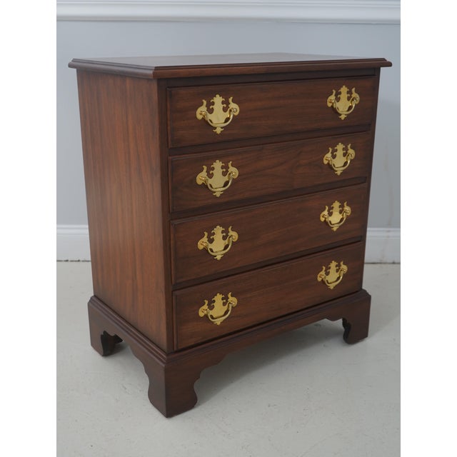 Age C.1989 Details Walnut Dovetail Drawer Construction High Quality Construction 18th Century Design Chippendale Style...