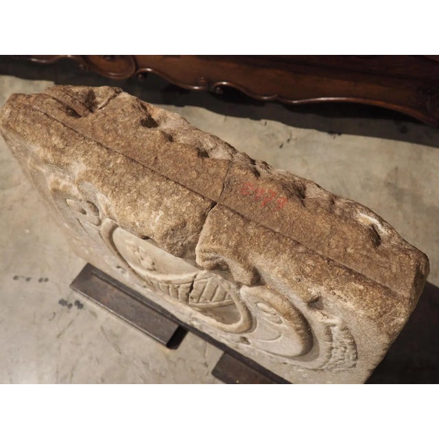 The carvings of this marble stemma cartouche dates to the 1500’s. Hand-carved in Tuscany, Italy, the marble was mounted...