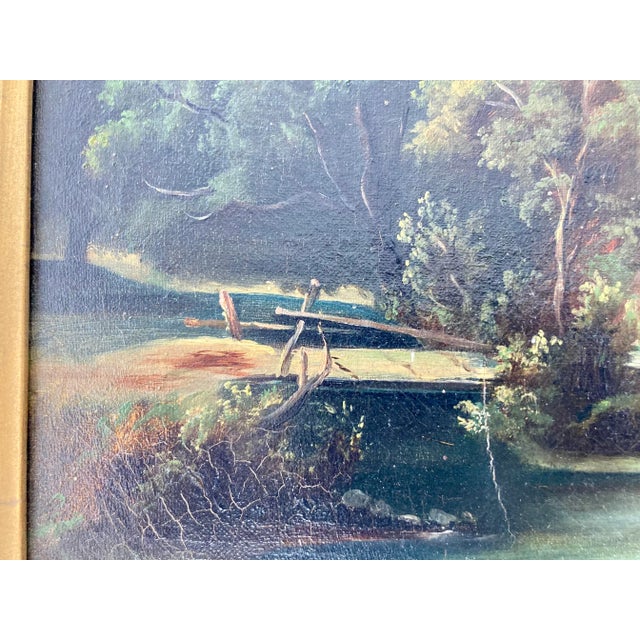 Wood French 19th Century Landscape Painting For Sale - Image 7 of 12