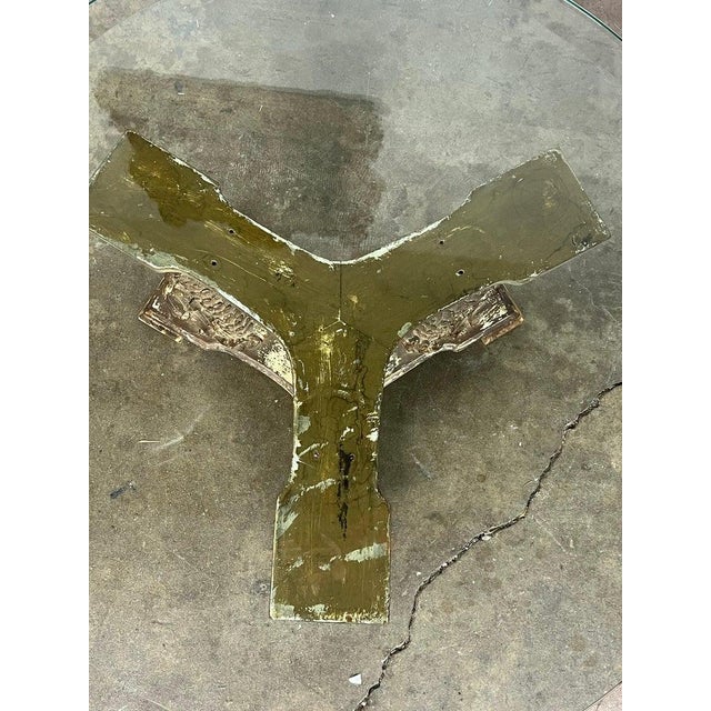19th C. Italian Giltwood Tripod Table W/ Glass Top For Sale - Image 16 of 18