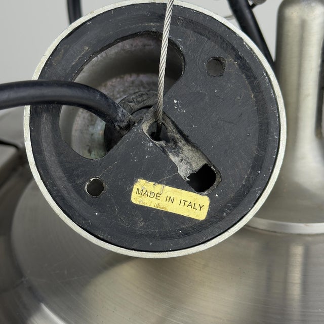 Vintage Metal Pendant Lamp attributed Elio Martinelli for Martinelli Luce, Italy, 1960s For Sale - Image 11 of 18