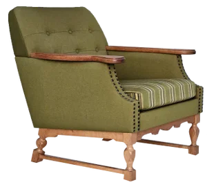 Vintage Danish Lounge Chair in Wool and Oak, 1970s
