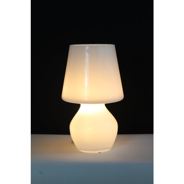 Glass Mid 20th Century Fontanaarte Style Murano Glass Lamp For Sale - Image 7 of 10