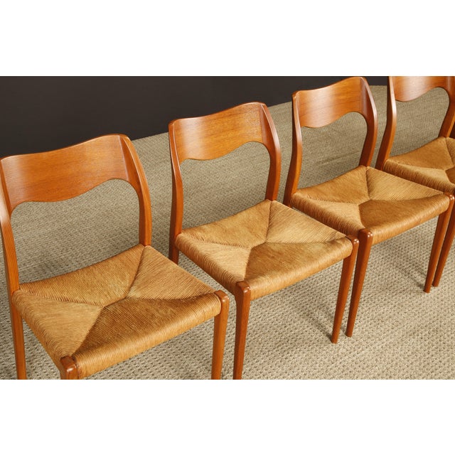 Niels Otto Moller 'Model 71' Dining Chairs for J.L. Møllers Møbelfabrik, c 1950s - Set of 6 For Sale In Los Angeles - Image 6 of 12