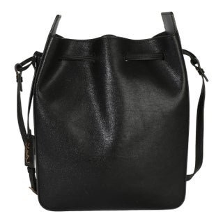 Black Calfskin Small Bucket Bag For Sale