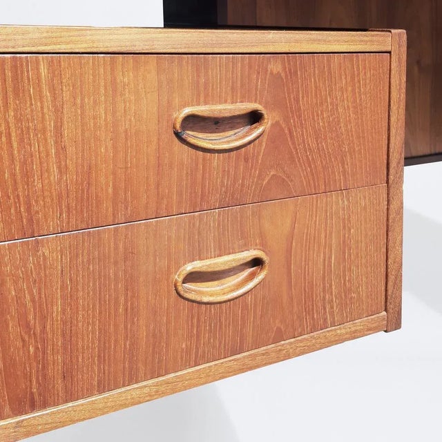 Brown Vintage Desk with Drawers For Sale - Image 8 of 11