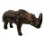 Mid Century Leather Wrapped Rhino Sculpture For Sale