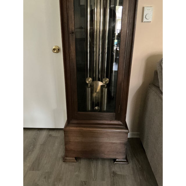 Wood 1915 Herschede Hall Walnut Grandfather Tall Clock 5 Chimes For Sale - Image 7 of 9