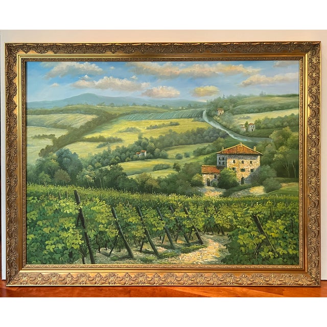 Tuscan Countryside Impressionist Oil Painting, Framed For Sale - Image 4 of 18