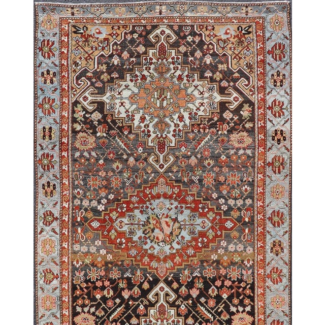 Antique Persian Tribal Design Bakhtiari Rug in Multi Colors Keivan Woven Arts. Keivan Woven Arts / rug W22-0202, country...
