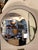 Glass Modern Round Wall Mirror with Curved Side Panel, Italy, 1980s For Sale - Image 7 of 10