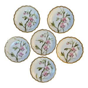 Early 1900’s B & H Limoges Hand Painted 6” Plates Trimmed in Gold - A Set of 6
