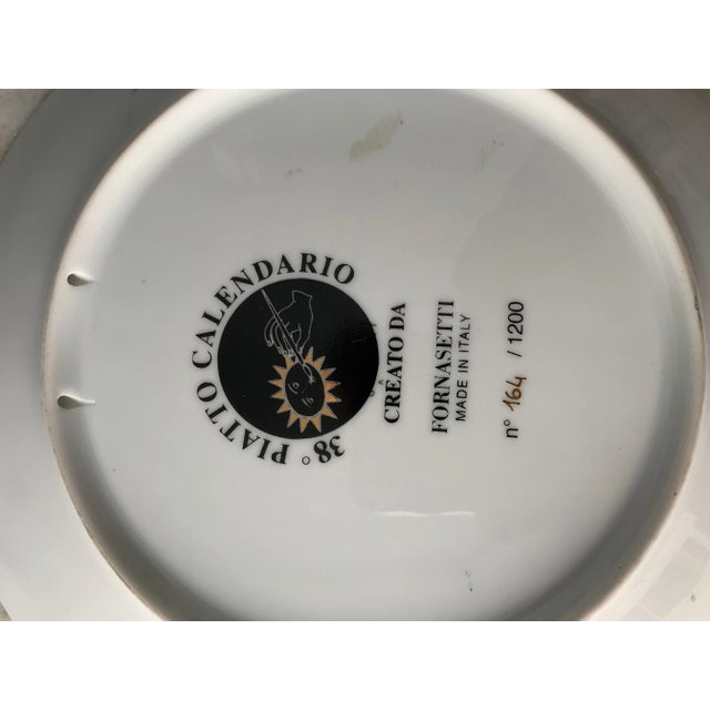 Mid-Century Modern Italian Fornasetti Signed and Numbered Porcelain Plato Calendario Plates - a Pair For Sale - Image 3 of 8