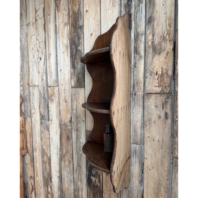 Antique Corner Shelf in Oak, 1890s For Sale - Image 3 of 9