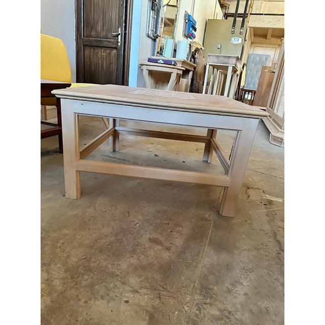 Wood Italian Square Natural Coffee Table with Chessboard by Simoeng For Sale - Image 7 of 10