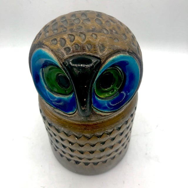 1960s 1960s Aldo Londi for Bitossi Model 7569-B Ceramic Owl, Raymor For Sale - Image 5 of 7