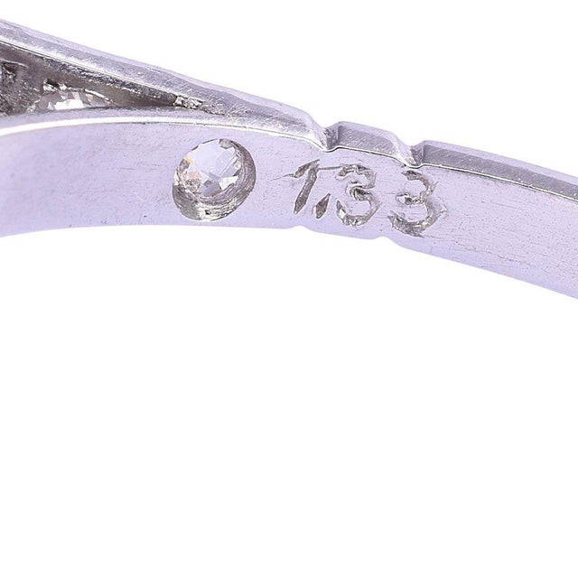 1900-1909 1.33 Carat Center Diamond Platinum Engagement Ring, Size 7.25 For Sale - Image 4 of 7