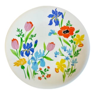 1970s Vintage Heinrich & Co German Boho Chic Hollywood Regency Flora Platter For Sale