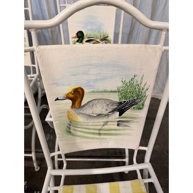 Duck Hand Painted Chairs Set/4 For Sale - Image 4 of 12