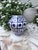 Rustic European Cobalt Grid Italian Ceramic Vase For Sale - Image 3 of 6