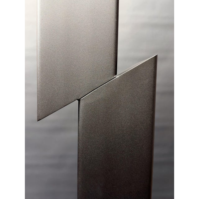 Metal 80” Architectural Black Steel Sculpture – Minimalist Contemporary Floor Art For Sale - Image 7 of 7