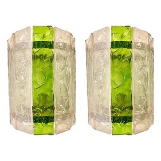 Vintage Italian Wall Light in Glass by Albano Poli for Poliarte, 1970s, Set of 2 For Sale