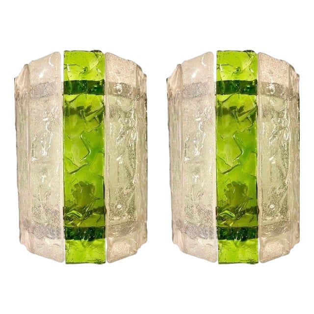 Vintage Italian Wall Light in Glass by Albano Poli for Poliarte, 1970s, Set of 2 For Sale