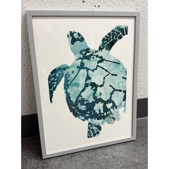 Pottery Barn Team Tropical Sea Turtle, Framed For Sale - Image 12 of 12