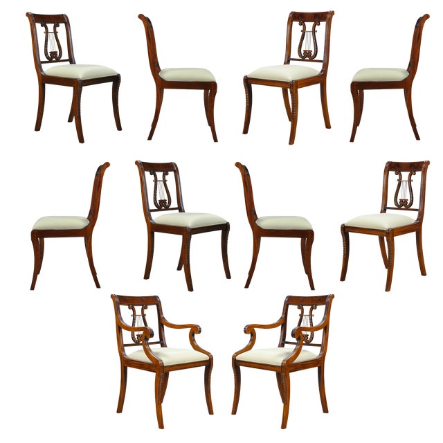 Harp Back Chairs- Set of 10 For Sale
