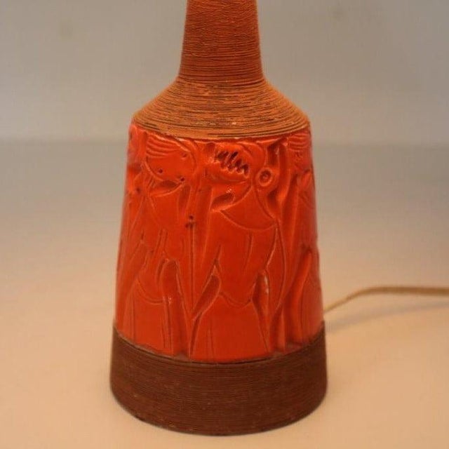 Orange Vintage Ceramics Table Lamp by Fratelli Fanciullacci, 1960s For Sale - Image 8 of 12
