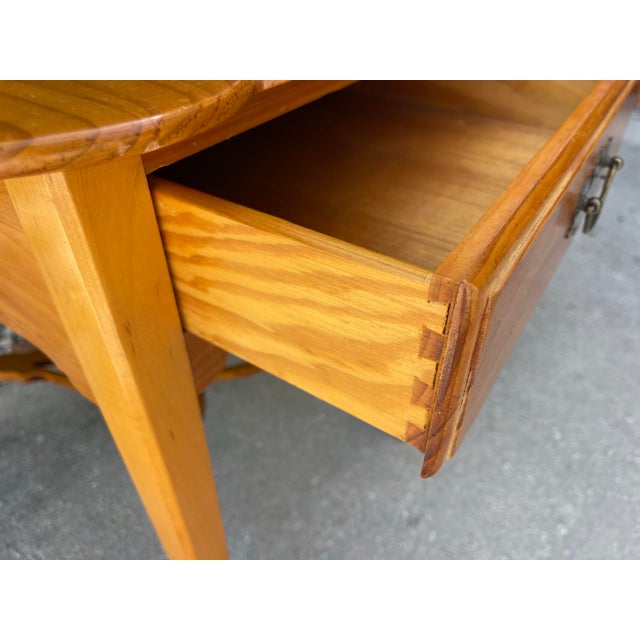 Brown Vintage Sculptural Pine One Drawer Side Tables for Robb and Stucky Interiors, Pair For Sale - Image 8 of 12