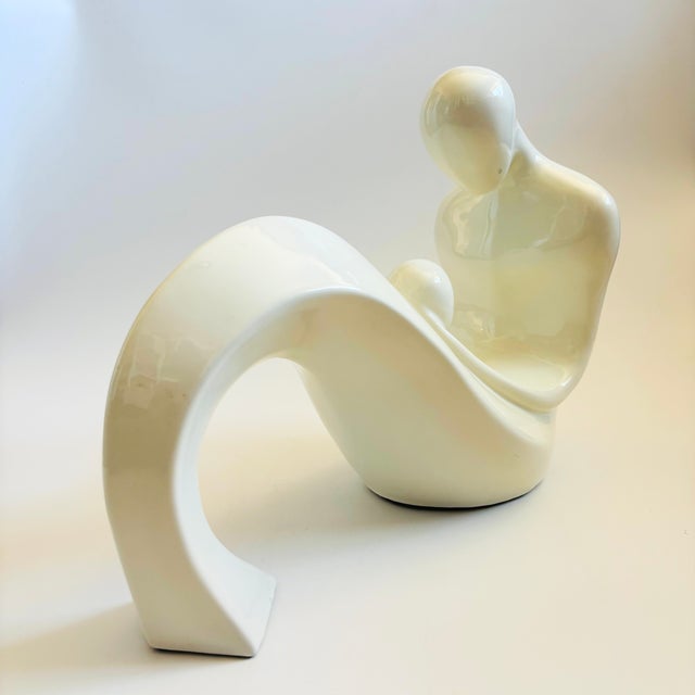 Large Mother and Child Ceramic Postmodern Sculpture by Vanguard Usa For Sale - Image 4 of 11