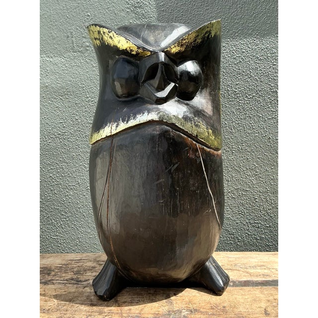 Vintage Hand Carved Owl For Sale - Image 10 of 12
