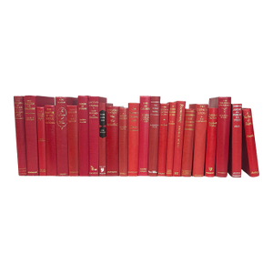 Decorative Books - Vintage Cherry Books - Red Books by the Foot